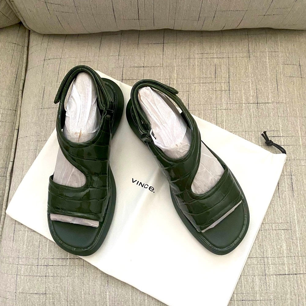 Vince Dark Green Women's Sandals - Picture 7 of 13
